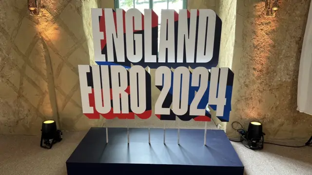 England Euro 2024 banner at their training base