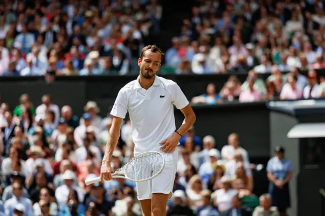 Daniil Medvedev of Russia looks reflective