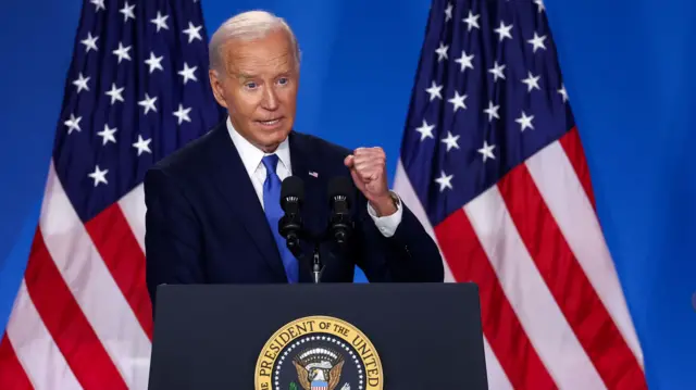 President Joe Biden photographed at Nato conference