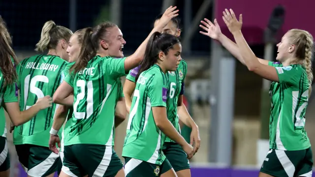 Northern Ireland celebrate Kerry Beattie's goal