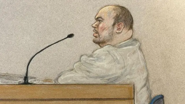 Court sketch of Gavin Plumb appearing at Chelmsford Crown Court