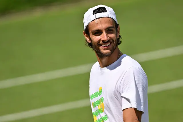 Lorenzo Musetti takes part in a training session