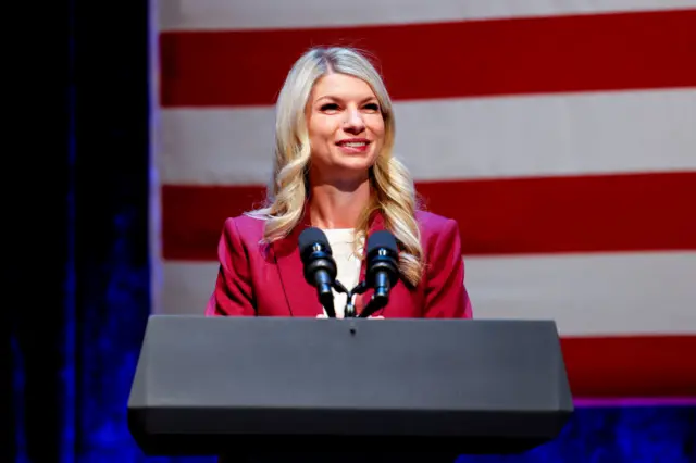 Representative Brittany Pettersen, a Democrat from Colorado, during an event with US Vice President Kamala Harris in 2023