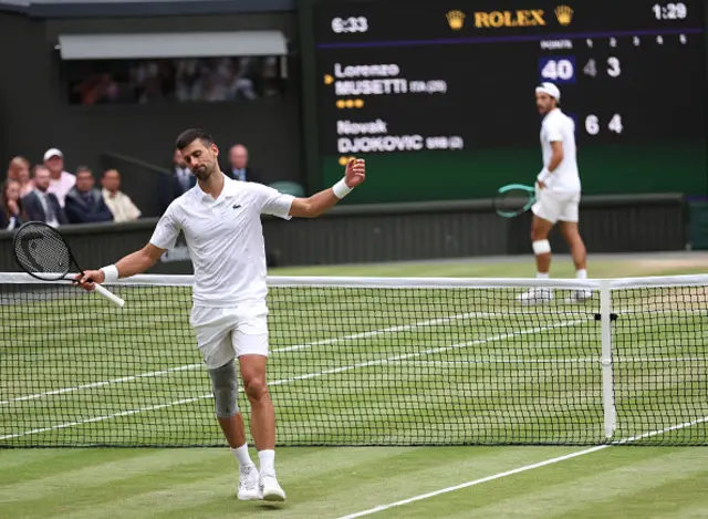 Novak Djokovic of Serbia reacts