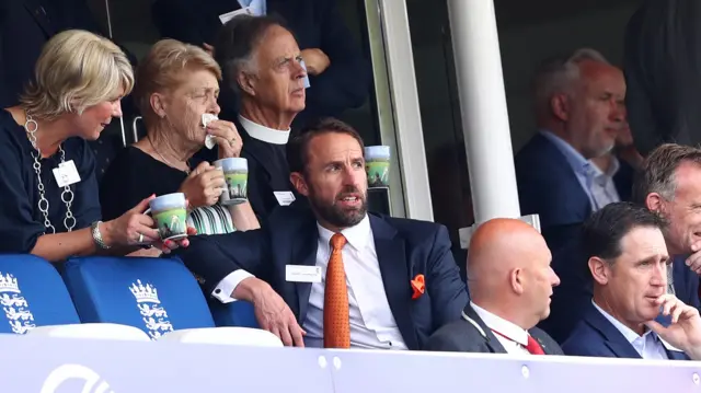 Gareth Southgate at the cricket in 2019