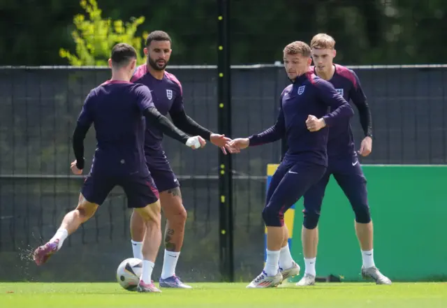 England players in training