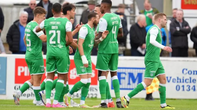 Hibs celebrate