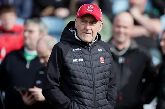 Mickey Harte guided Derry to the Football League title in March