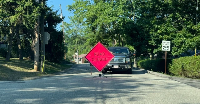 A roadblock in Thomas Crooks' neighbourhood