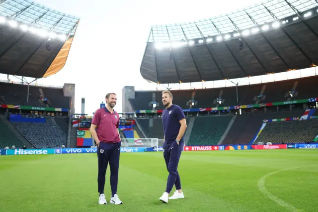 Gareth Southgate and Harry Kane in Berlin