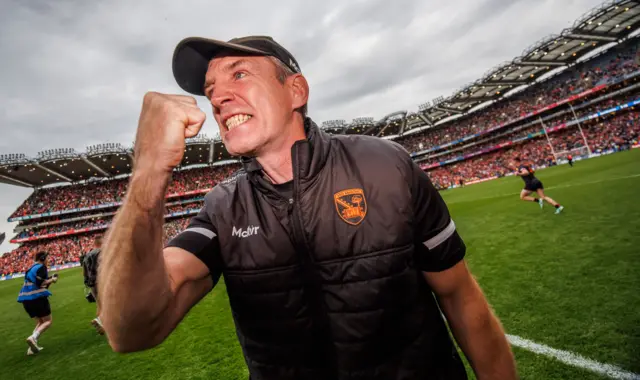 Celebration time for Kieran McGeeney after Armagh's victory