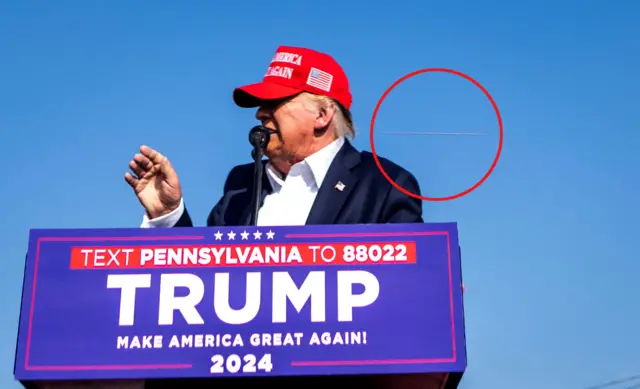 Bullet missing Trump