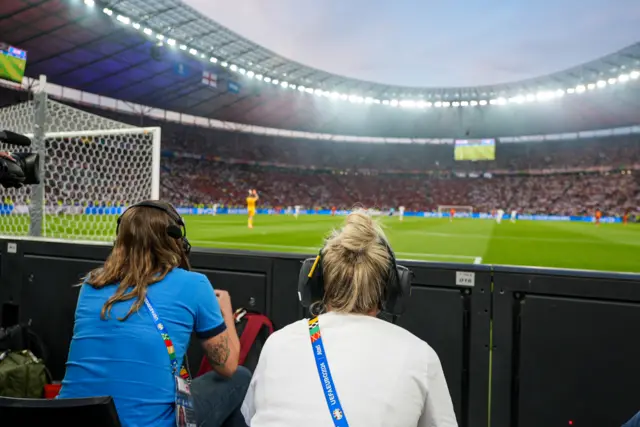 Christiansen watches on from behind the goal