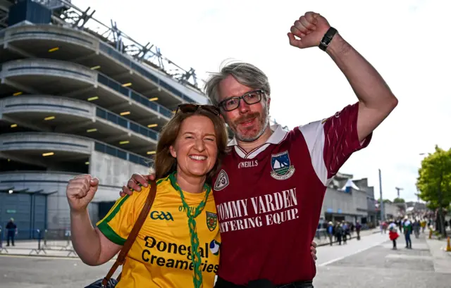 Aoife and John Henry Flattery await the action at Croke Park