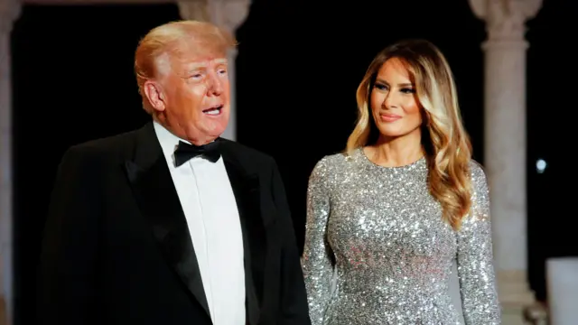 Melania and Donald Trump, pictured on New Year's Eve in 2022