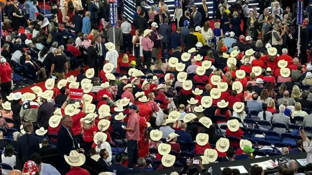 Texans at the RNC wearing Stetson hats