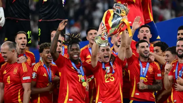 Spain lift the Euros trophy