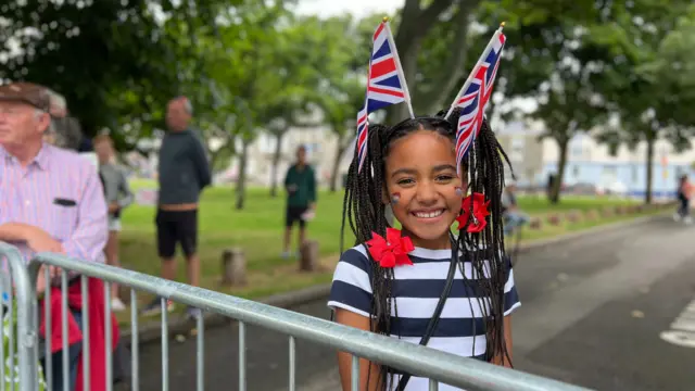 Girl decked out in red, white and blue