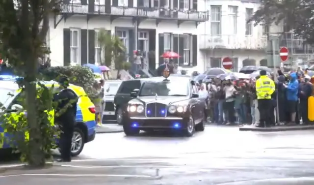 Convoy making its way through St Helier