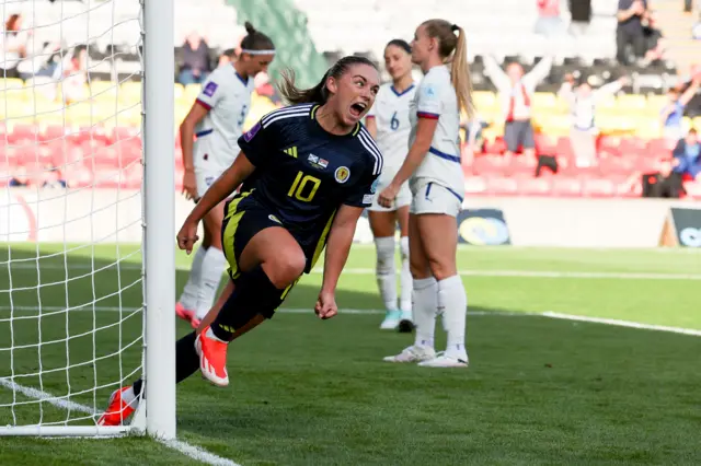 Kirsty Hanson celebrates