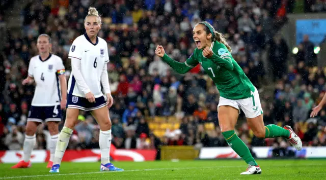 Julie-Ann Rusell celebrates her goal