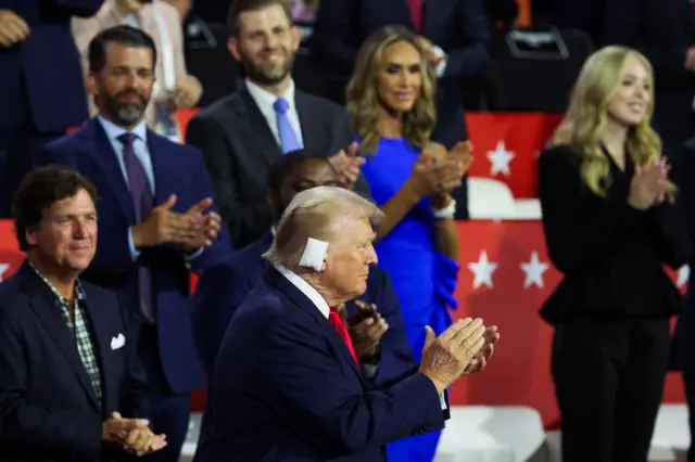 Republican presidential nominee and former U.S. President Donald Trump arrives