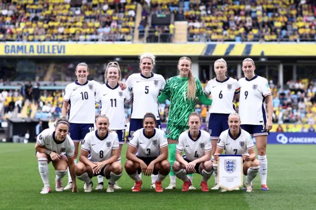 England XI pose for the team photo