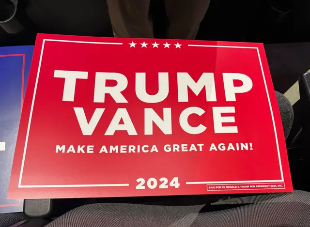 A sign for Trump and Vance