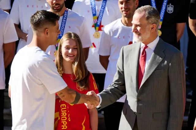 Alvaro Morata and King Felipe VI of Spain