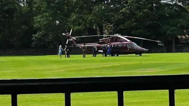 Helicopter with King and Queen lands in Guernsey