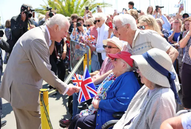 King Charles meeting people in Guernsey