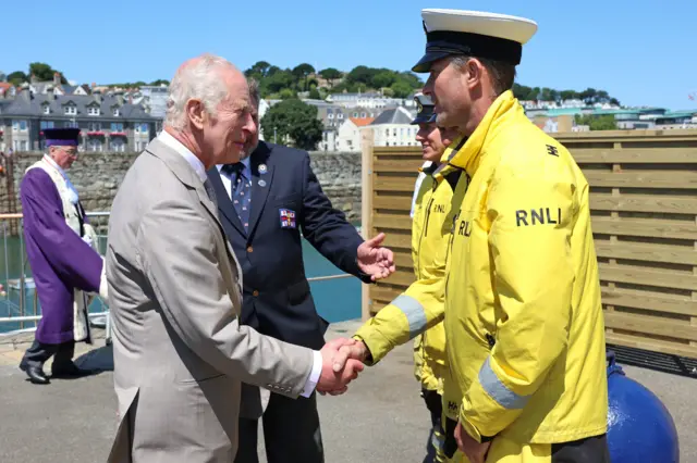 King Charles meeting RNLI volunteers