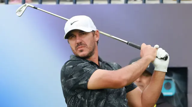 Brooks Koepka in action during a practice round