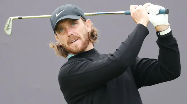 Tommy Fleetwood in action during a practice round