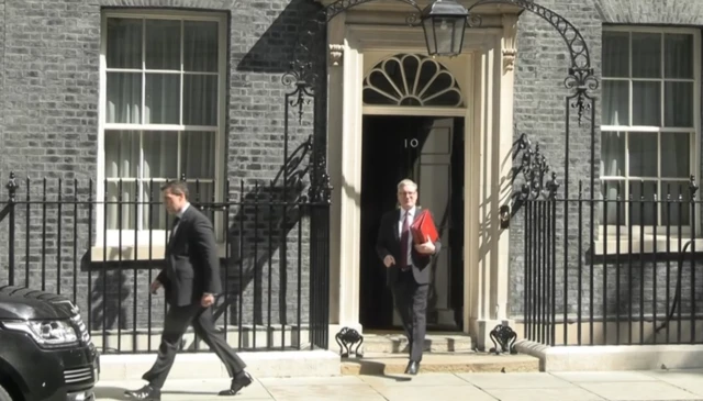 Sir Keir Starmer leaves Downing Street ahead of the state opening of parliament