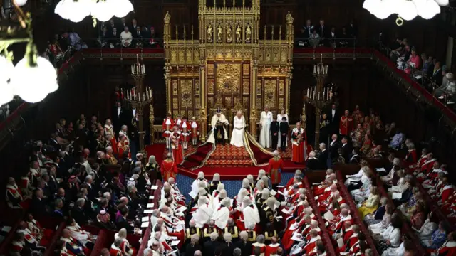 King Charles III reads the King's Speech in the House of Lords Chamber during the State Opening of Parliament in the House of Lords