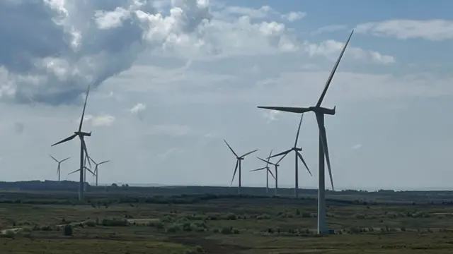 Whitelee wind farm on Eaglesham moor near Glasgow