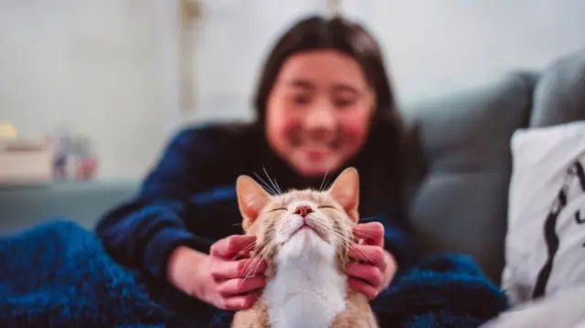 Woman with cat