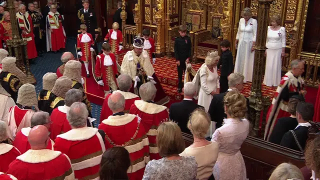 The King leaves the House of Lords