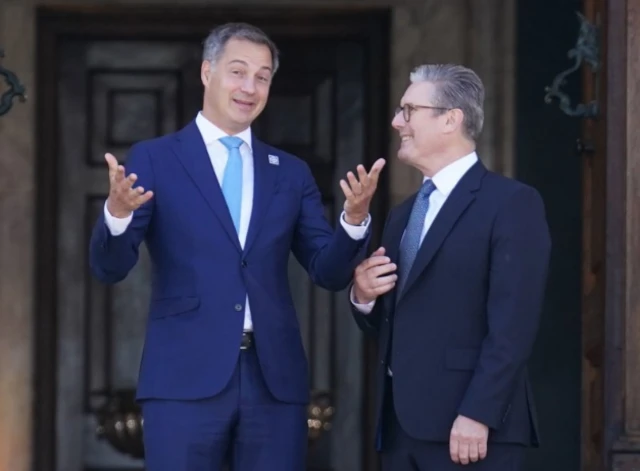 Belgium’s outgoing PM Alexander de Croo with Sir Keir Starmer