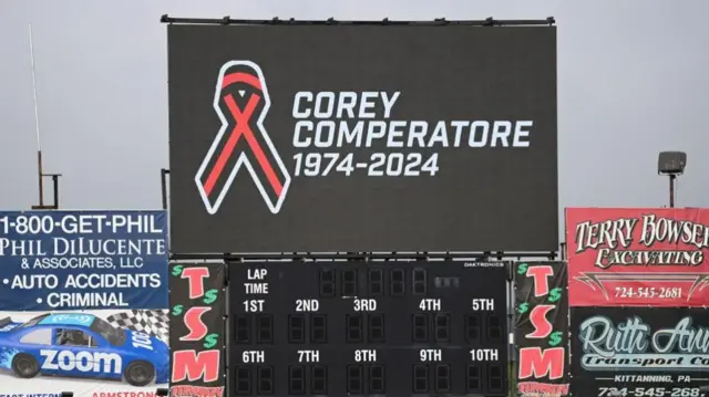 Comperatore's name on the Jumbotron