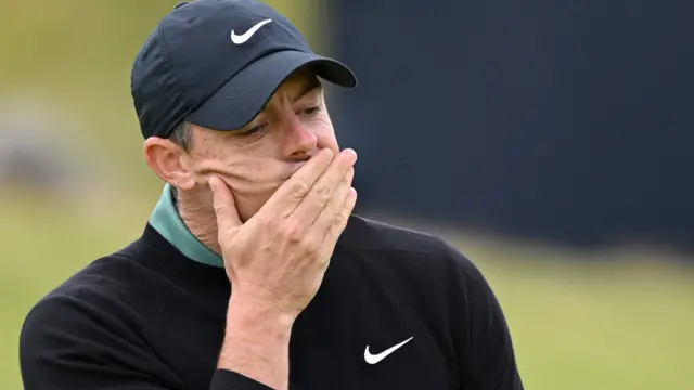 Rory McIlroy looks dejected