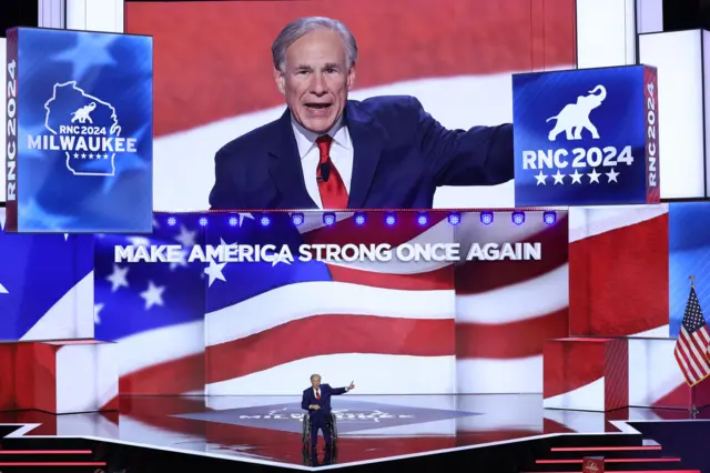 Gov. Greg Abbott (TX) speaks on Day 3 of the Republican National Convention (RNC), at th