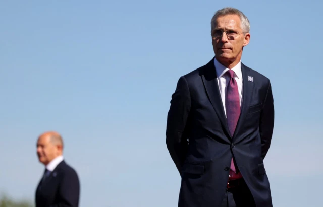 Nato chief Jens Stoltenberg arrives at Blenheim Palace