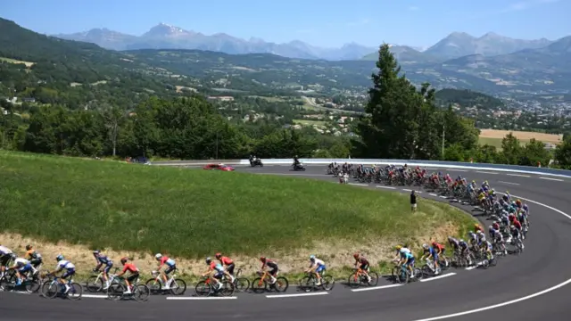 Cyclists during stage 18 of the 2024 Tour de France