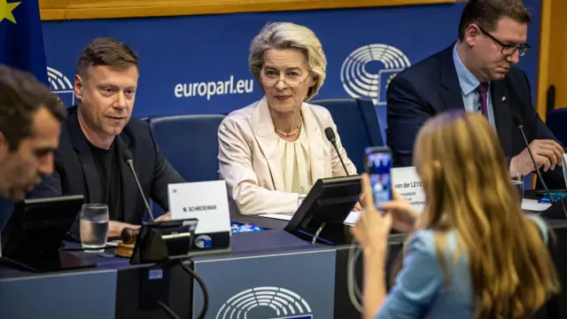 Ursula von der Leyen at the European Parliament in Strasbourg, France.