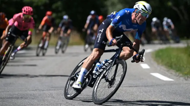 Oier Lazkano riding during stage 18 of the 2024 Tour de France