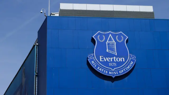 Everton logo on side of building