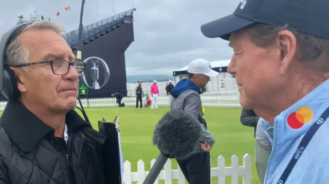 Garry Richardson interviewing Tom Watson at Royal Troon