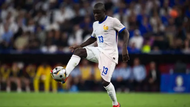 N'Golo Kante of France in action during the UEFA EURO 2024 semi-final football match between Spain and France. Spain won 2-1 over France.